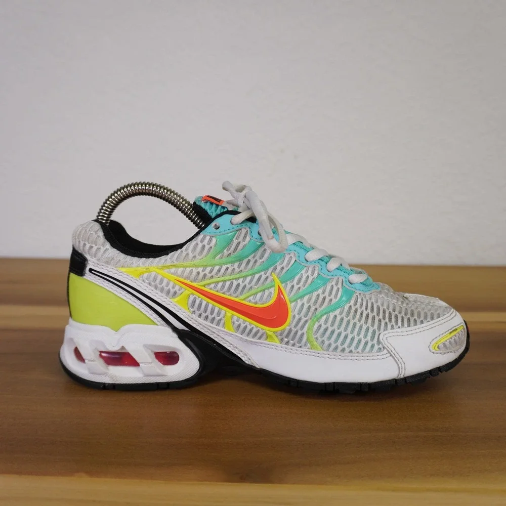 Nike Air Max Torch 4 Women 7 White Volt Multi Color Neon Sneakers CW5607-100
